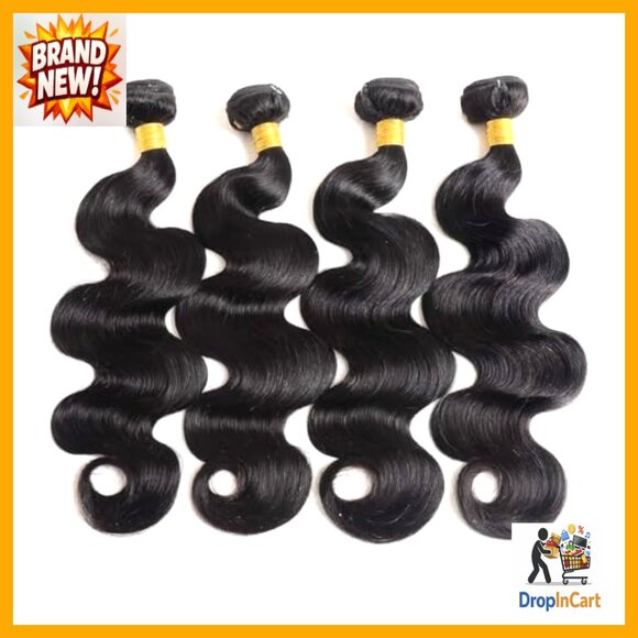 Body Wave Human Hair Extensions 4 Bundles Remy Virgin Soft Silky Natural